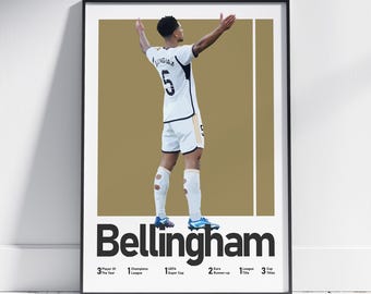 Printable Jude Bellingham Poster, Football Wall Art, Boys Room Poster, Modern Sports Decor