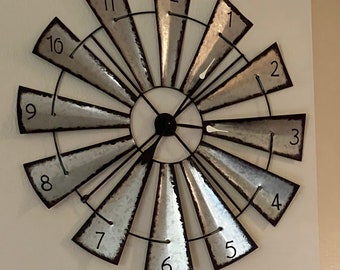 Farmhouse Windmill Wall Clock - Etsy