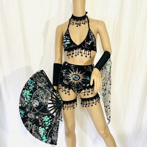 Sterne und Monde Galaxy Celestial Rave Festival Outfit Pieces separat erhältlich Shrug Schlaghosen Armstulpen
