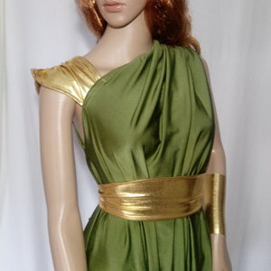 Kids-Adults Greek Goddess Toga Gold Halloween Costume Hera Athena Aphrodite