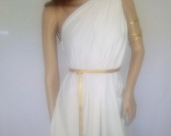 Greek Goddess Toga Wedding Dress Bridesmaid Gift Gold Halloween Costume
