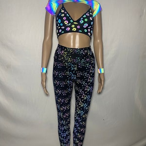 Rainbow Reflective And Mushroom Leggings
