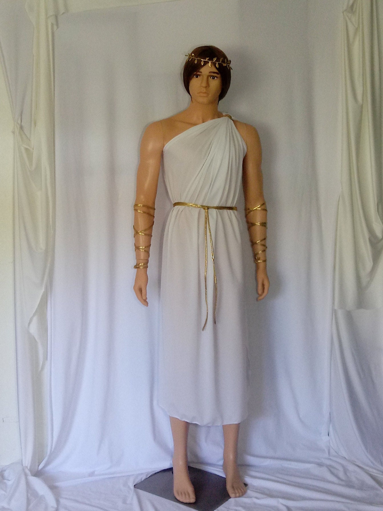 Mens Greek Goddess Toga Gold Halloween Costume image