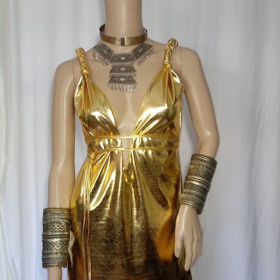 Vestido de diosa griega Disfraz de Halloween dorado Etsy Mexico