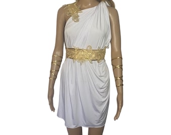 Robe de mariée toge déesse grecque, cadeau de demoiselle d'honneur, or