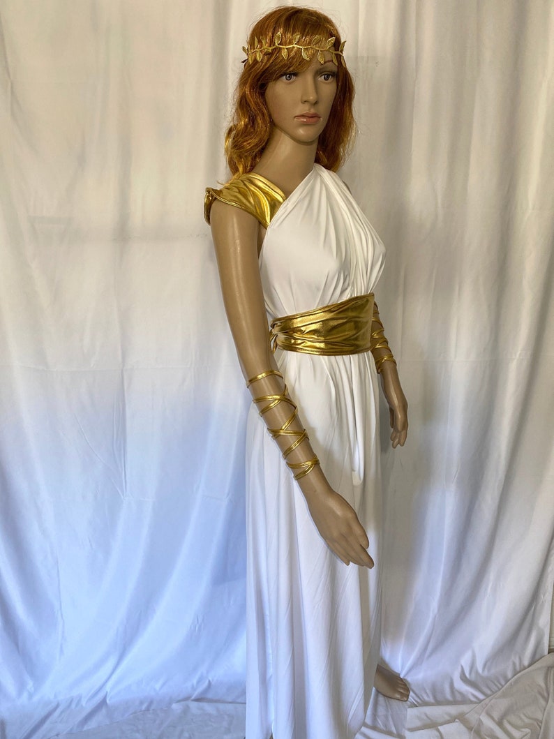 Greek Goddess Toga Wedding Dress Bridesmaid Gift Gold - Etsy