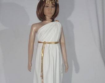 Kids Greek Goddess Toga Gold Halloween Costume