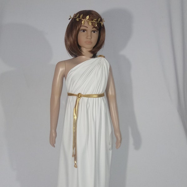 Kids Greek Goddess Toga Gold Halloween Costume