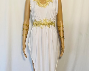 Greek Goddess Tunic Dress Golden Aphrodite Cleopatra Halloween Costume Roman Gown Wedding bridesmaid Lingerie Halloween Costume