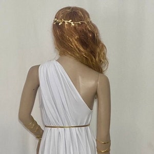 Greek Goddess Short Toga Gold Gorean Snake wraps Halloween Costume zdjęcie 8