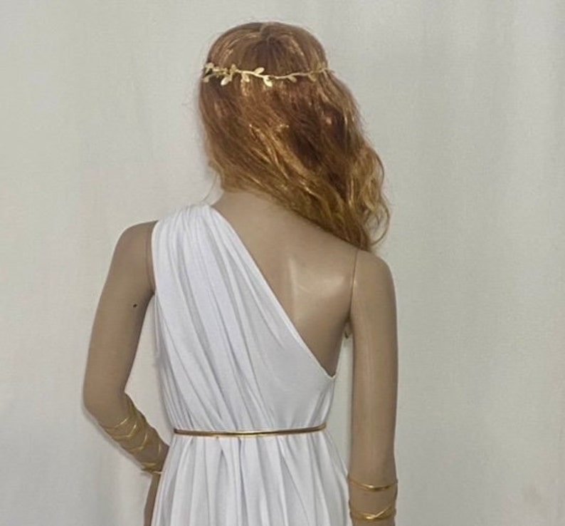 Greek Goddess Short Toga Gold Gorean Snake wraps Halloween Costume zdjęcie 8
