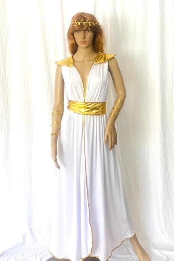 Greek Goddess Aphrodite Athena Gold Halloween Costume Toga Etsy Canada