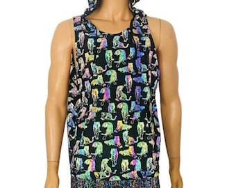 Mens Festival Hoodie Rave shirt and Shorts Separates