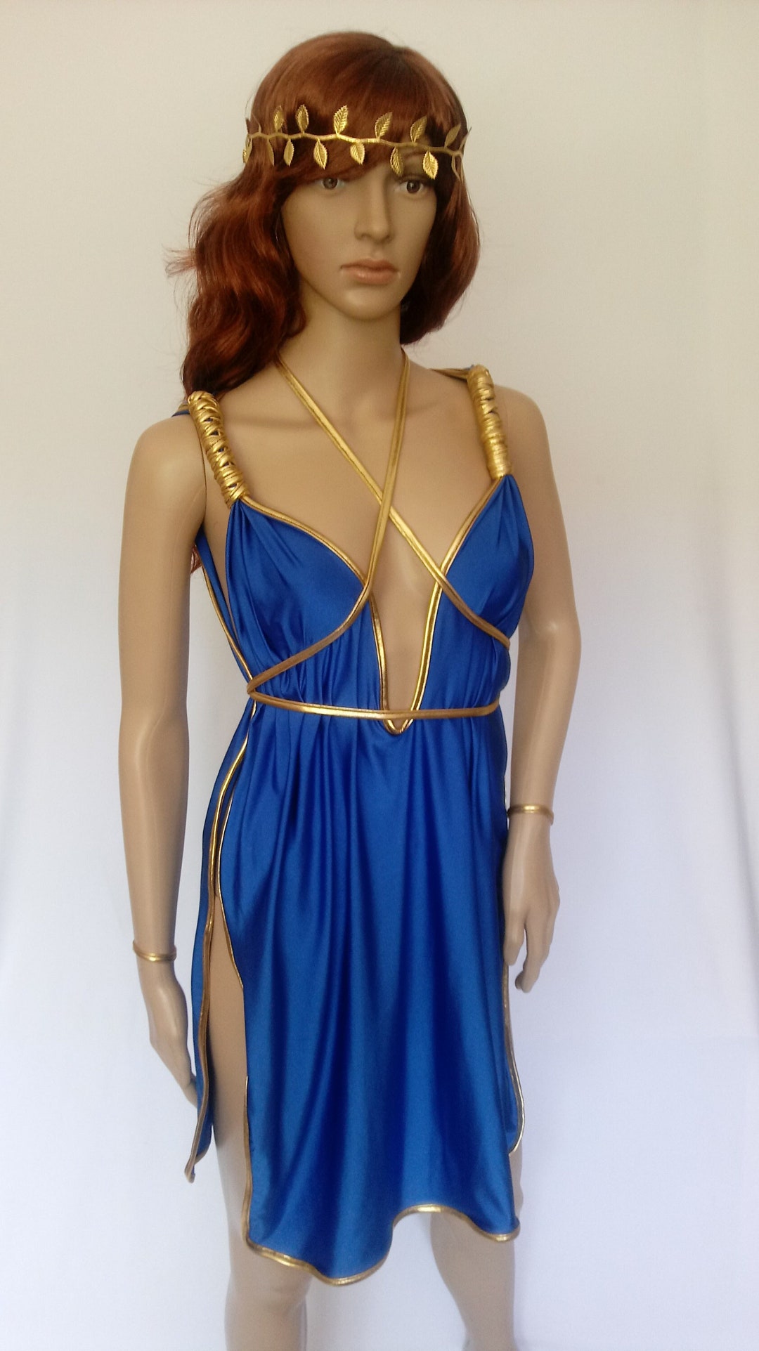 Greek Goddess Gown Wedding Dress Bridesmaid Gift Gold Halloween Costume ...