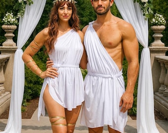 Greek Toga Costume for Roman Tunic With Laurel Crown Greek God