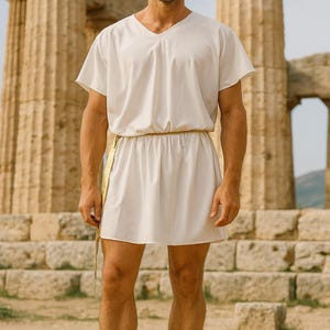Men’s Greek Goddess Tunic Gold Halloween Costume