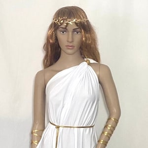 Greek Goddess Short Toga Gold Gorean Snake Wraps Halloween Costume - Etsy