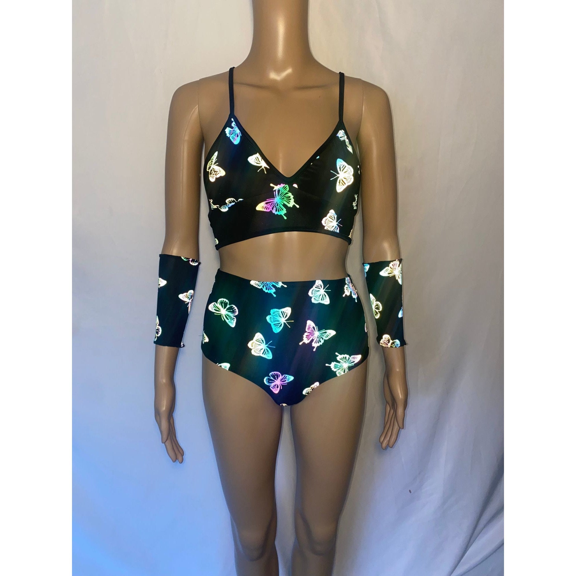  Butterfly Summer Girls Swimsuit Set, Cute Bikini