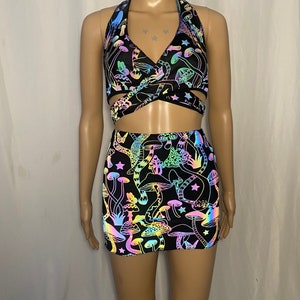 Rave  body con pencil mini rave festival  skirt