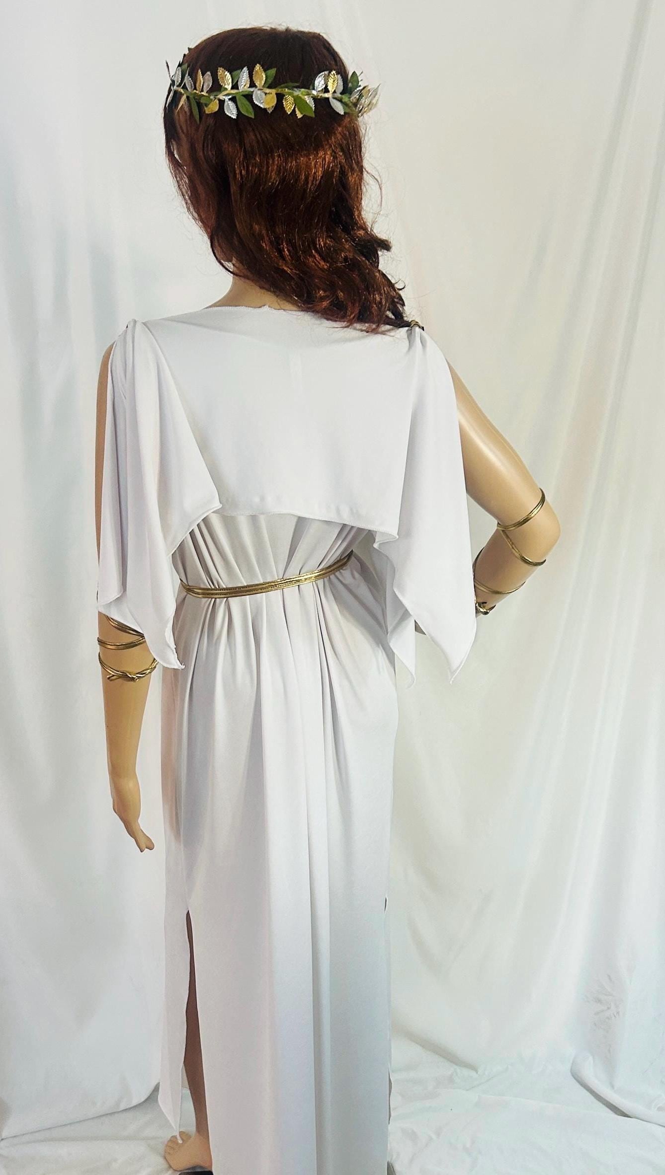white and gold toga dress Mens Gold Toga Dress Up Costume main image 1
