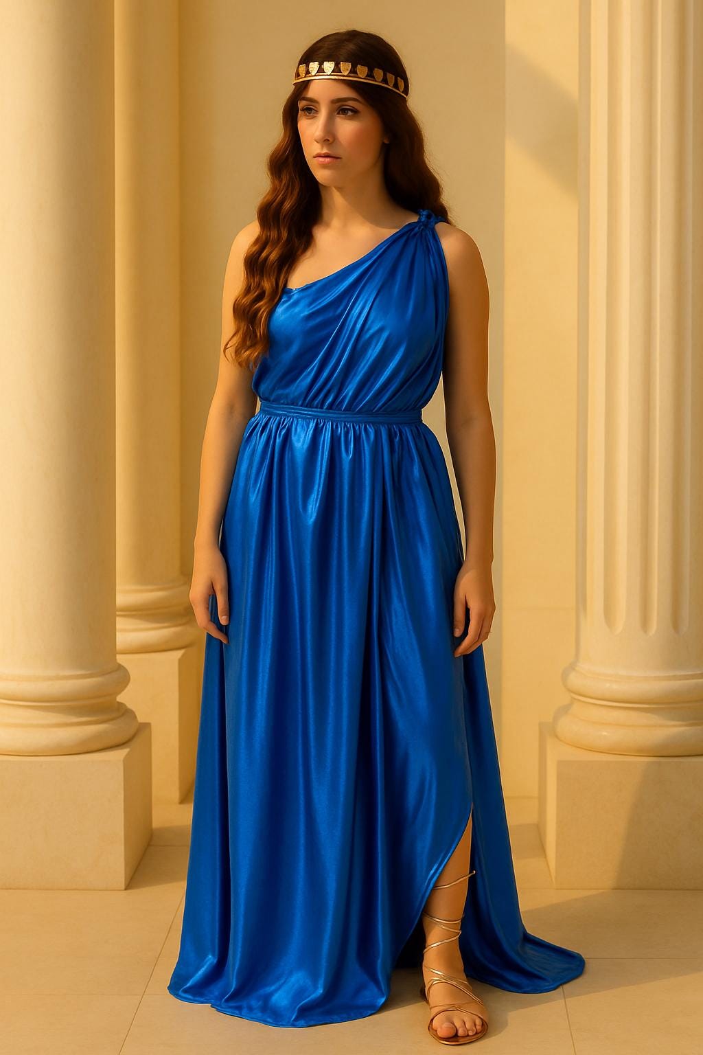 blue toga dress Blue Aurora Greek Goddess Dress
