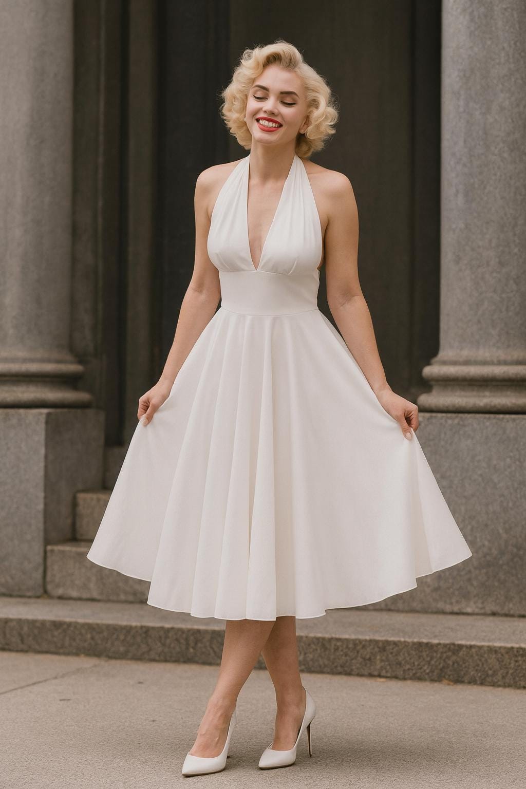 ワンピース 1940-50s Mermylene lingerie white dress blanca_grande.jpg?v=1721494137