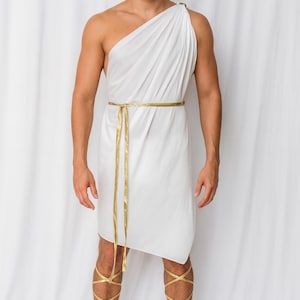 Men’s Gladiator God Toga Gold Party  Halloween Costume