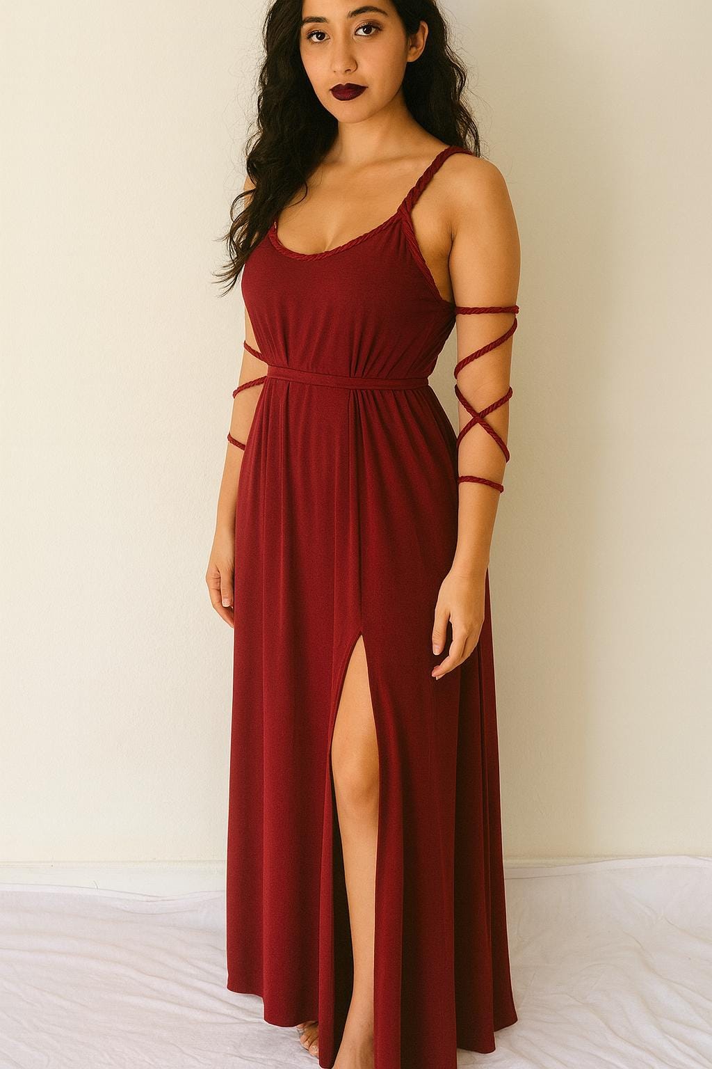 burgundy grecian dress Grecian Asymmetric One Shoulder Burgundy Prom Formal Evening Dress CX830111