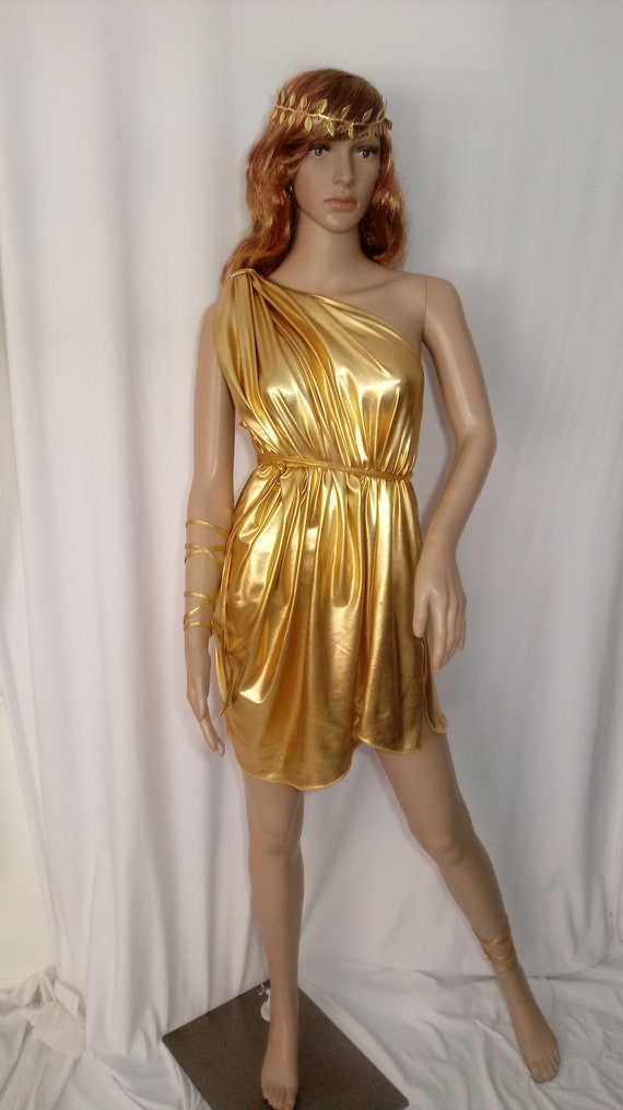 Greek Goddess Toga Gold Halloween Costume - Etsy