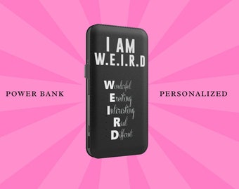 Personalized 9000 mAh Power Bank, Unique gifts for women, Custom charger, Cute power bank, Portable Power Bank, Customized power banks