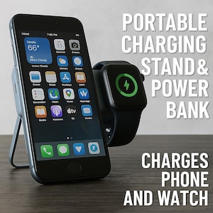 Custom Logo Wireless Power Bank with Magnetic Smartwatch Charger - Premium Corporate Tech Gift for Employees and Clients