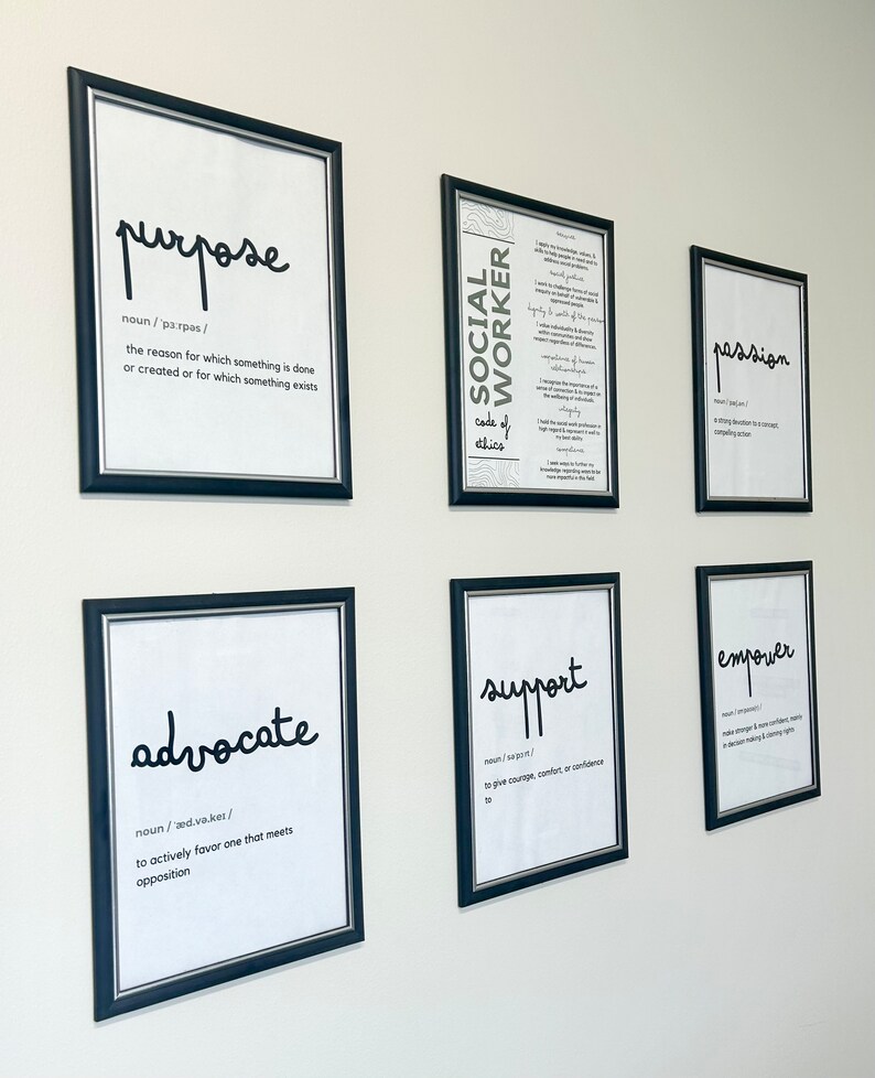 Social Work Wall Art, Social Work Wall Collage, Social Work Code of