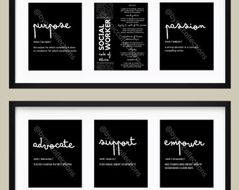 Social Work Wall Art, Social Work Wall Collage, Social Work Code of Ethics, Social Work Office Decor, Social Work Digital Prints