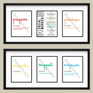 Social Work Wall Art, Social Work Wall Collage, Social Work Code of Ethics Art, Social Work Office Decor, Social Work Digital Prints