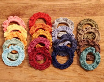 Häkel-Scrunchie, handgemachtes Häkel-Scrunchie, gehäkelte Damen-Haar-Accessoires, handgemachte bequeme Haargummis, weiches Häkel-Haar-Accessoire