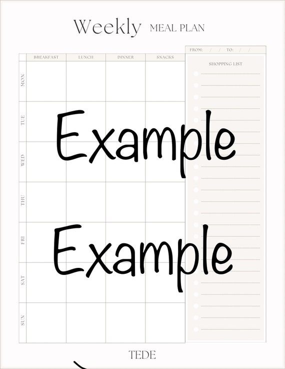 Weekly Meal Planner - Etsy