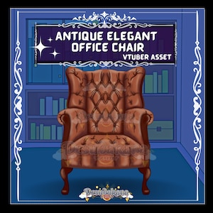 Vtuber Antique Chair Asset | Antique Elegant Executive Office Chair |Live2D, Props, Accessory, Twitch, youtube,