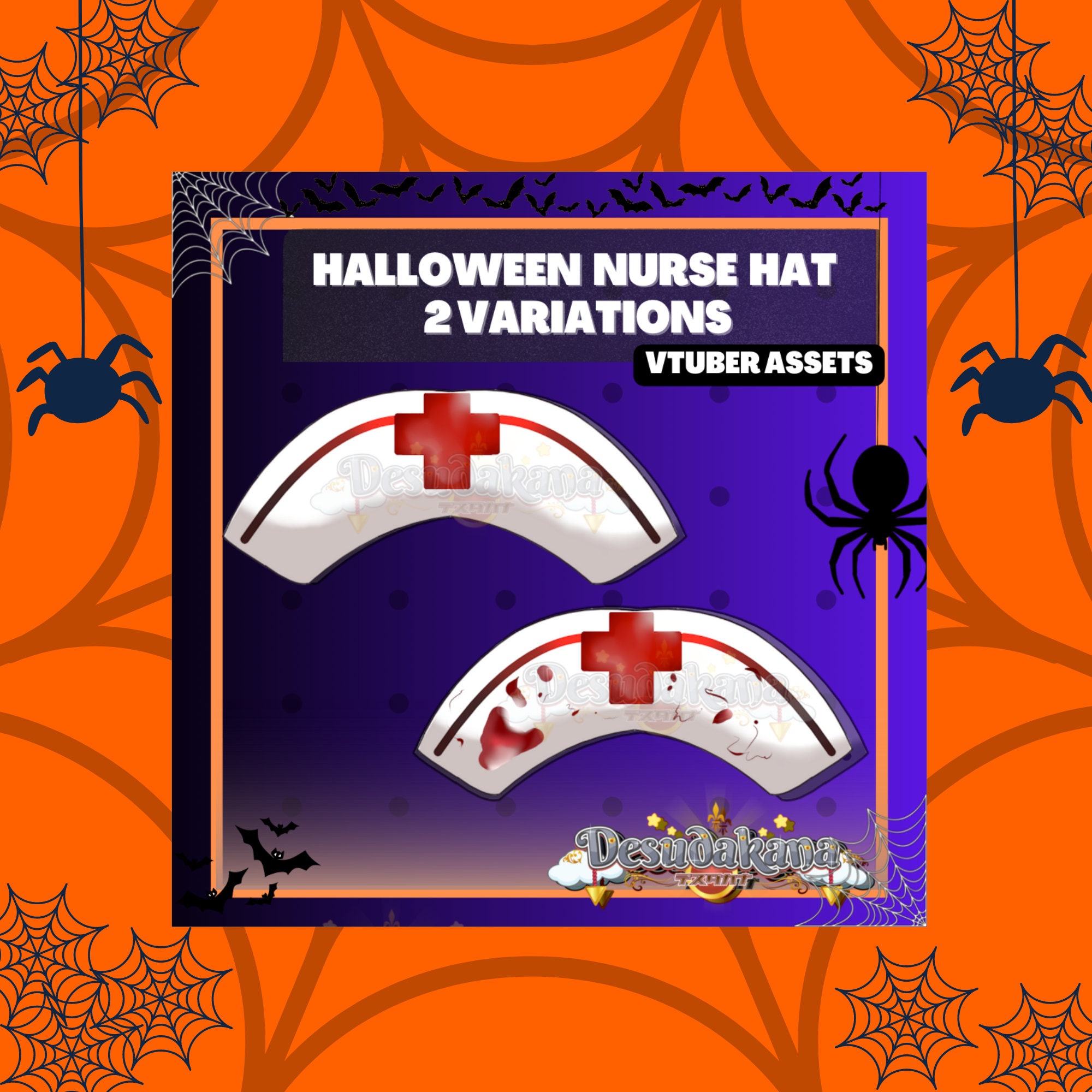 Vtuber Halloween Nurse Hat Asset Nurse Hat 1 Simple, 1 Scary live2d