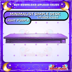 Vtuber Light Purple Table Desk Asset | Minimalist Simple Table, Desk|Live2D, Props, Accessory, Twitch, Youtube,