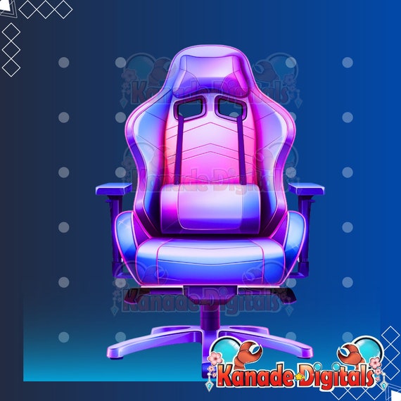 Galaxy Holographic Gaming Vtuber Chair Cyber Punk Sci-Fi Purple Blue Pink  Gaming Chair |Live2D, Props, Accessory, Twitch, YouTube,