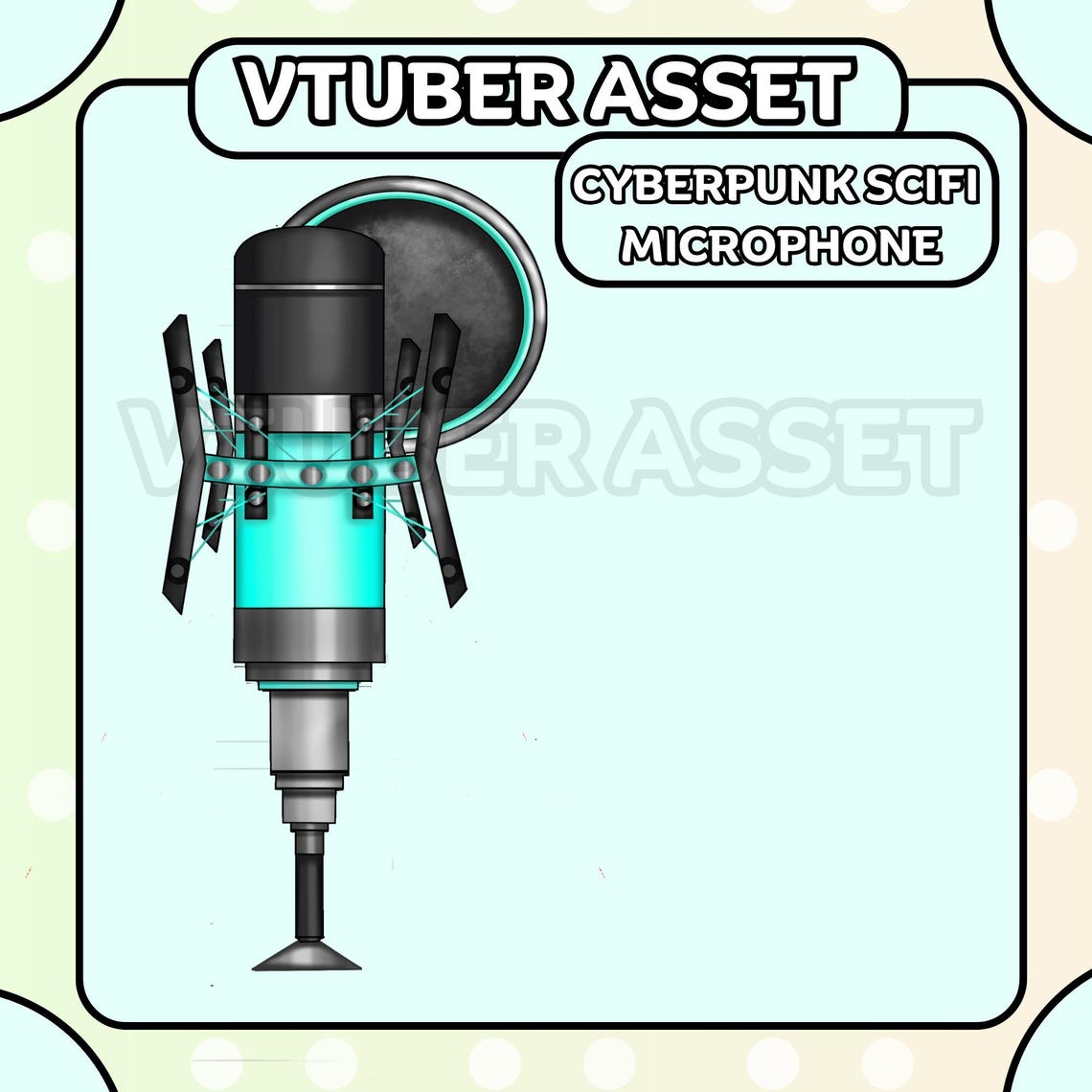 3 Vtuber Cyberpunk Microphones Asset | Cyber Punk Microphone |live2d ...