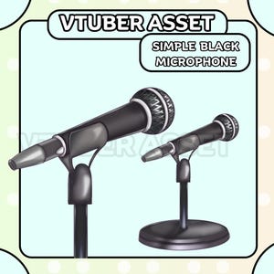 Black Microphone Vtuber Asset |Live2D, Props, Accessory, Twitch, youtube,