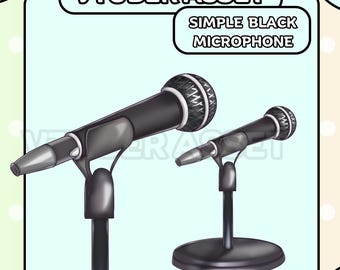 Micrófono negro Vtuber Asset /Live2D, accesorios, accesorios, Twitch, youtube,
