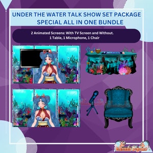 Underwater Talk Show Set Animated Screens Package With Chair ...
