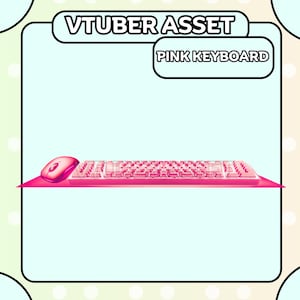 Vtuber Asset Keyboard Simple Minimalist Color | Pink | Keyboard, mouse, pad, all attached together |Live2D, Props, Accessory, Twitch,
