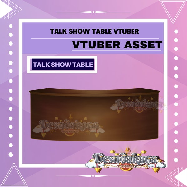 Vtuber Talk Show For 2 Asset | Talk Show Space for 2 Table |Live2D, Props, Accessory, Twitch, youtube,