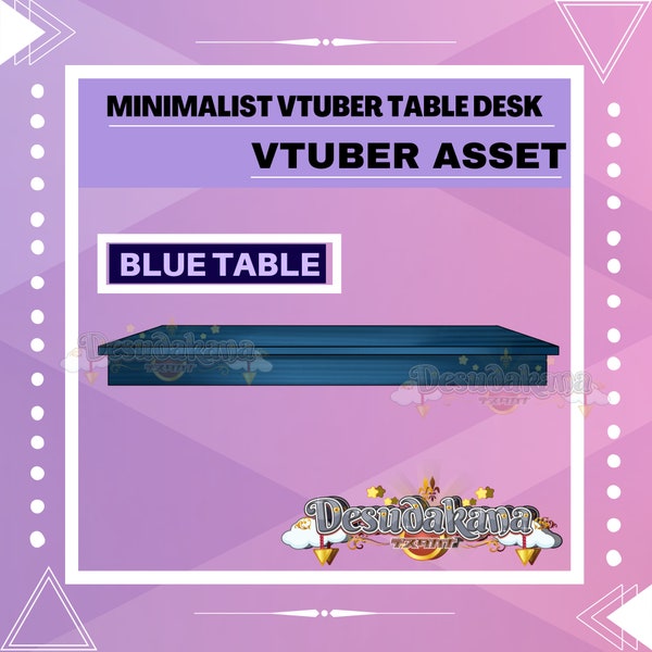 Vtuber Blue Table Desk Asset | Minimalist Simple Blue Table, Desk|Live2D, Props, Accessory, Twitch, youtube,