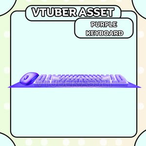Vtuber Asset Keyboard Simple Minimalist Color | Purple | Keyboard, mouse, pad, all attached together |Live2D, Props, Accessory, Twitch,