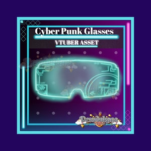 Vtuber Cyberpunk Glasses Asset | Cyber Punk Blue Neon Glasses |Live2D, Props, Accessory, Twitch, youtube,