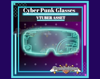 Vtuber Cyberpunk Glasses Asset | Cyber Punk Blue Neon Glasses |Live2D, Props, Accessory, Twitch, youtube,